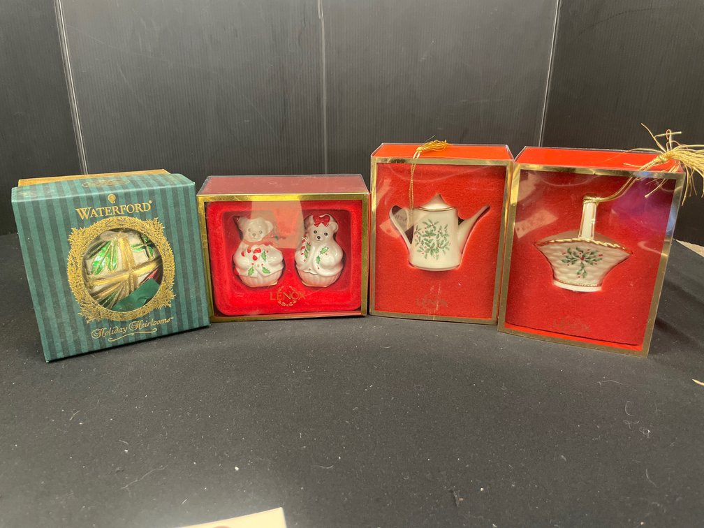 Holiday Glass and Porcelain Ornaments and Figurines