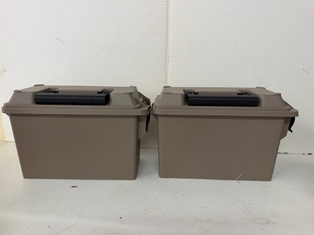 Tan Plastic Ammo and Utility Dry Boxes