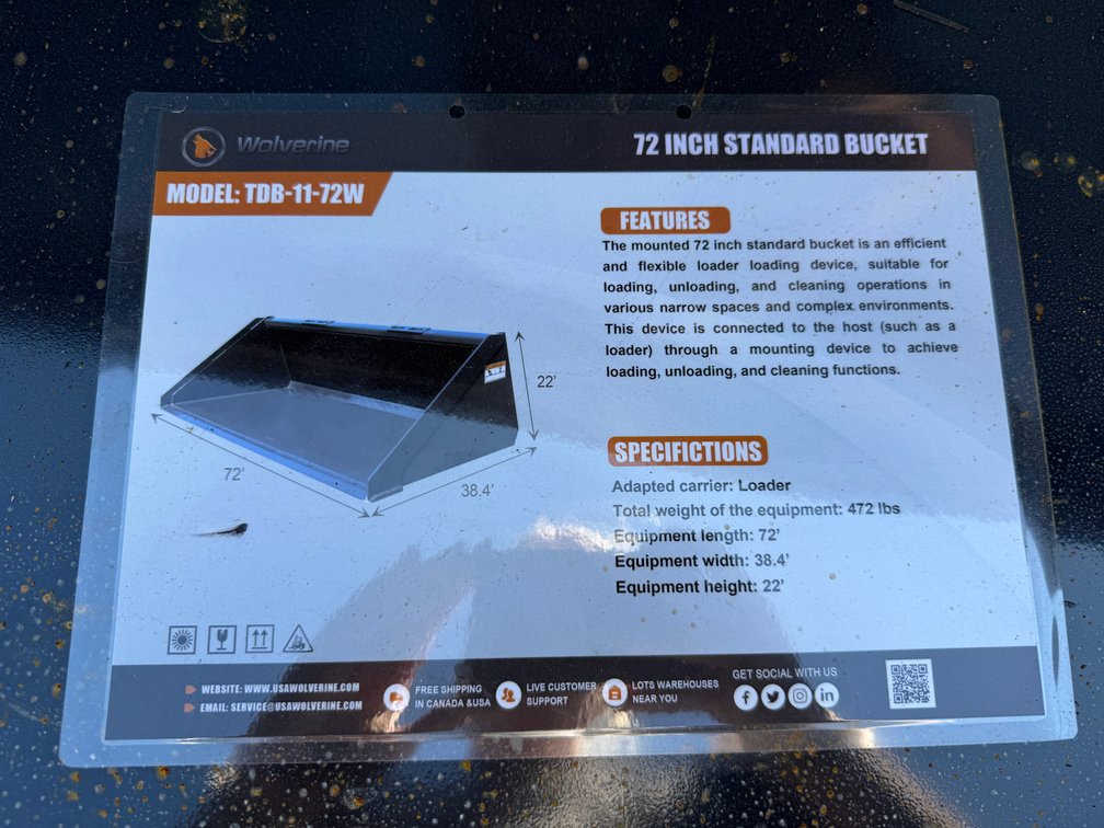 72" Track Duty Bucket