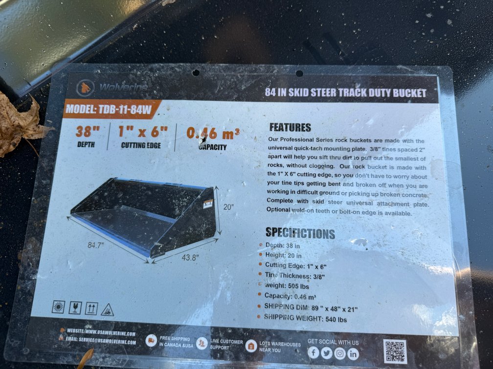 84" Track Duty Bucket