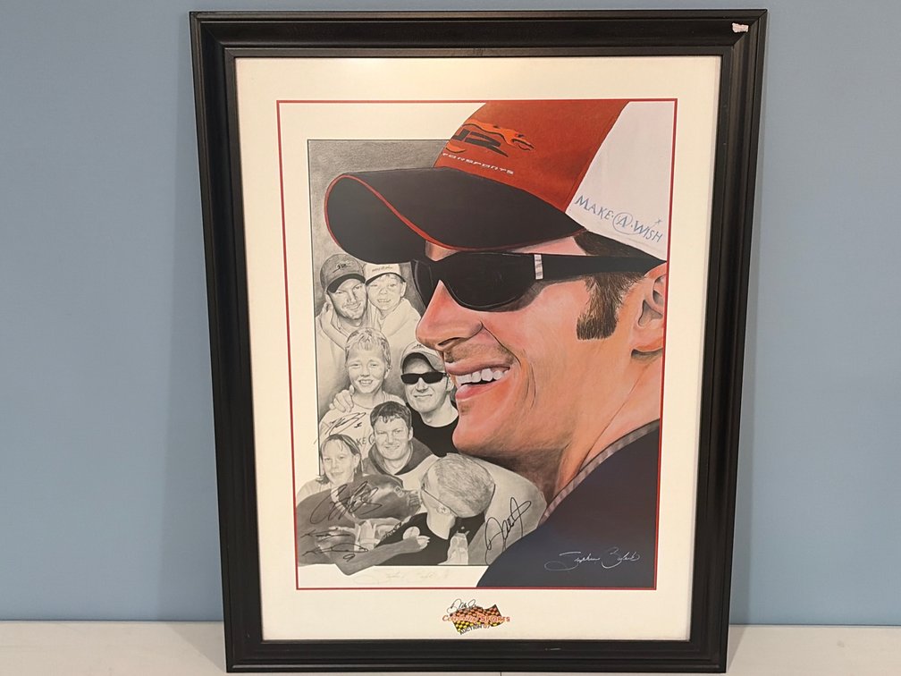 Dale Jr./Martin Truex Jr./Kasey Kahne/Celebrity Sports Auction '07 Framed 18/88 Print