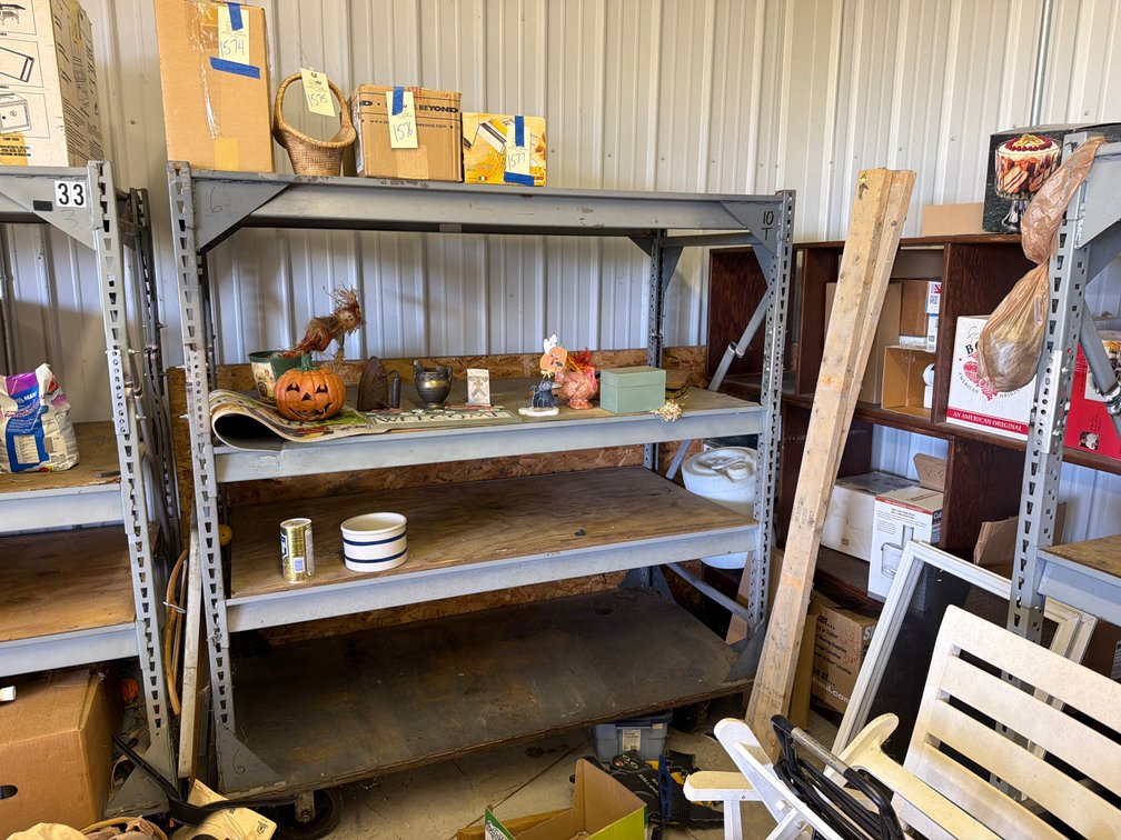 Industrial Four-Tier Steel Rolling Shelving Rack