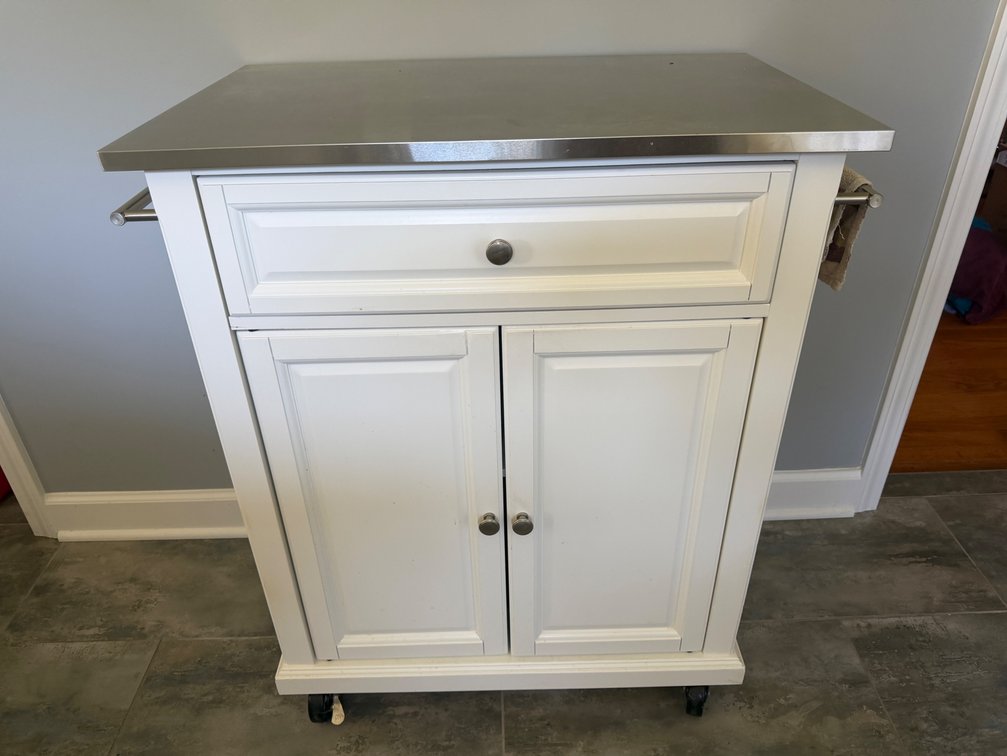 Crosley Rolling Kitchen Cart with Stainless Steel Top
