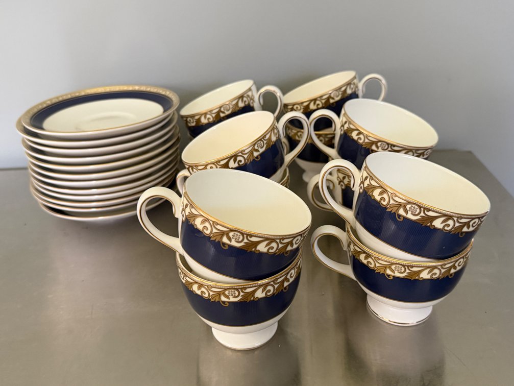 Wedgwood Rococo Bone China Teacups and Saucers