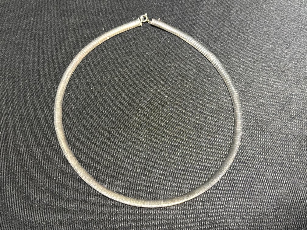 Italian Sterling Silver Omega Collar Necklace, 29.16g