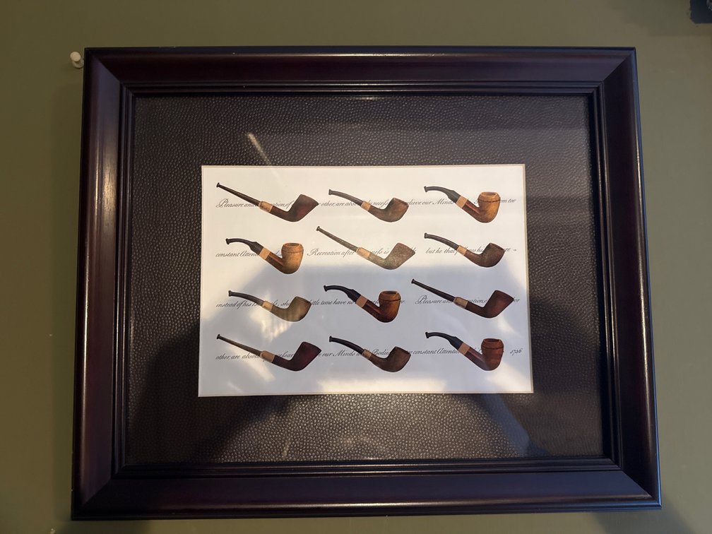 Framed Smoking Pipes Illustration Print