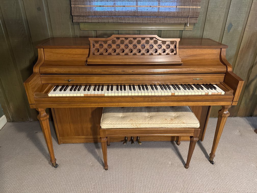 Kimball Upright Piano with Upholstered Bench