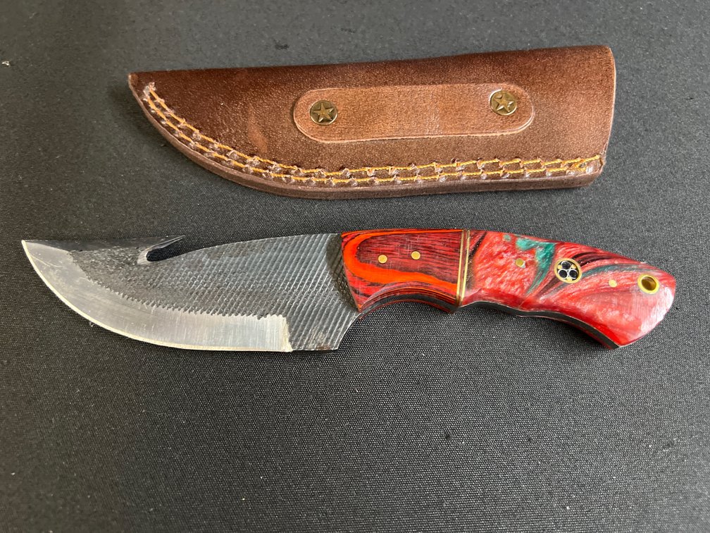 Hook Knife with Leather Sheath