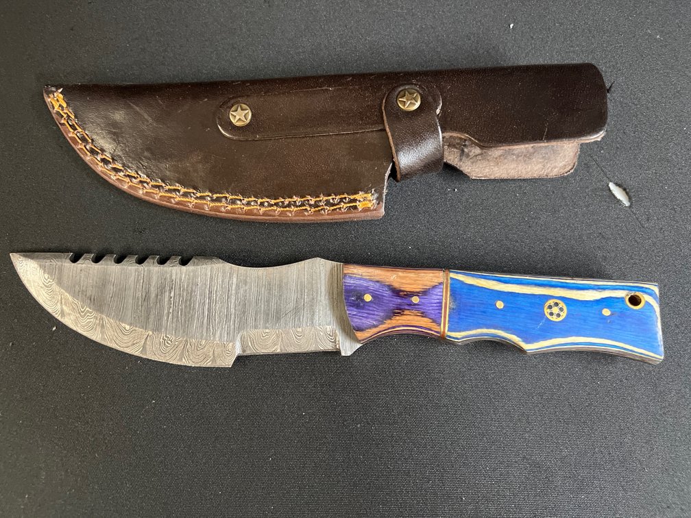 Steel Fixed-Blade Knife with Leather Sheath