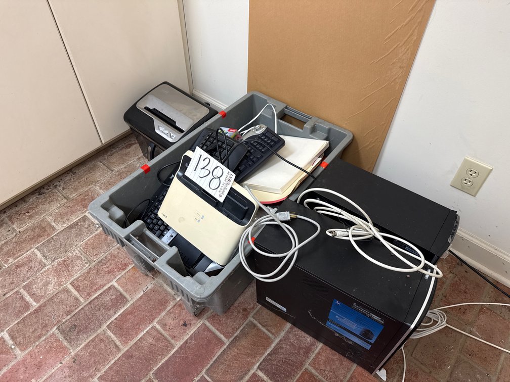 Desktop Computer Towers, Document Scanner, and Paper Shredder