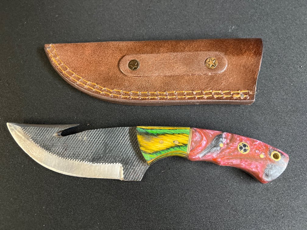 Hook Knife with Leather Sheath