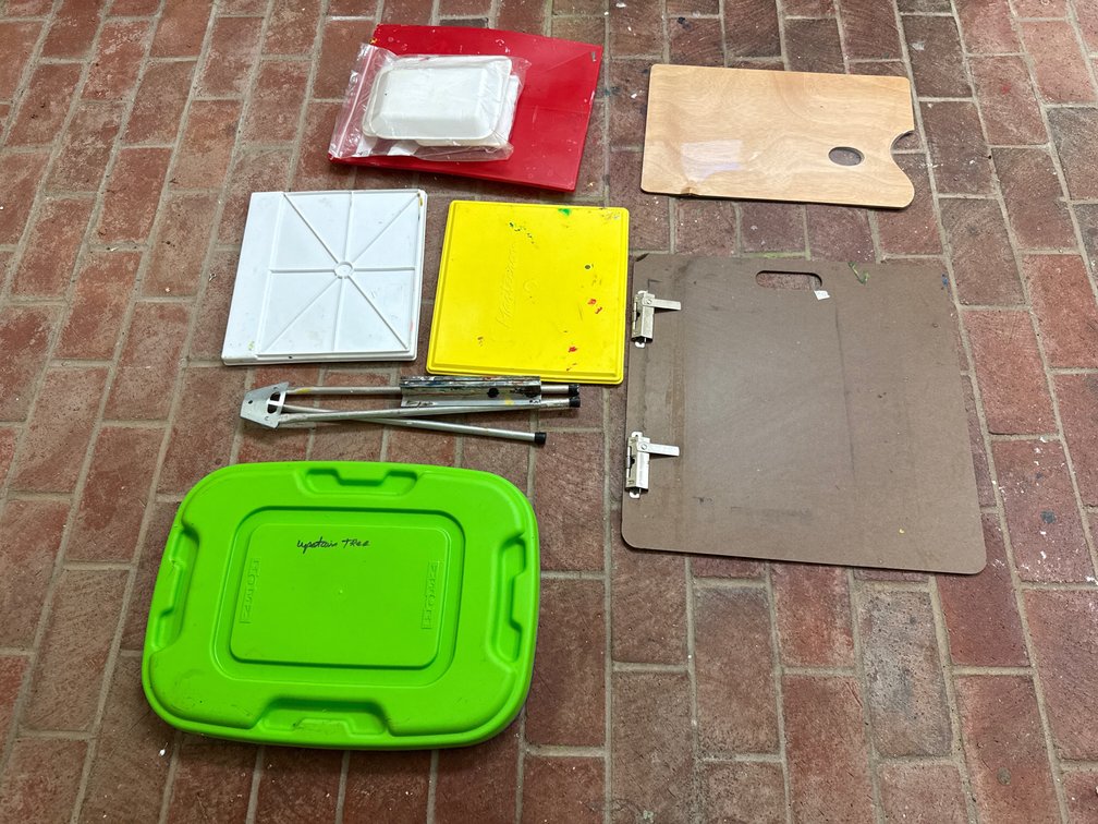 Artist Drawing Board, Palettes, Easel, and Studio Supplies