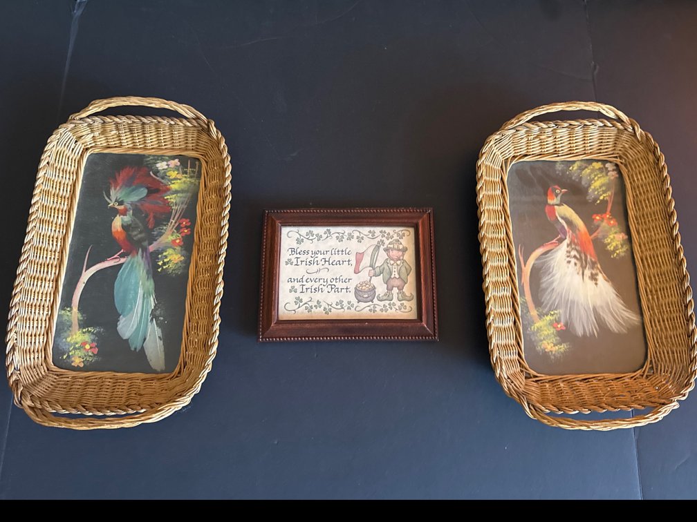 Woven Wicker Art & Irish Blessing