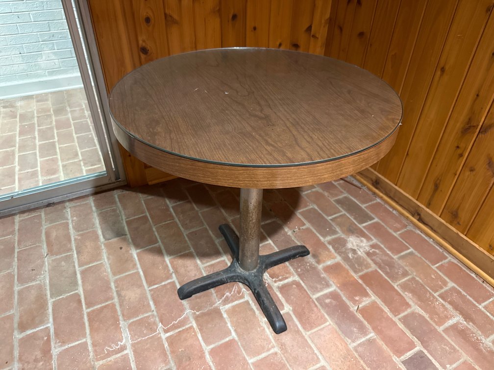 Round Pedestal Bistro Table with Glass Top