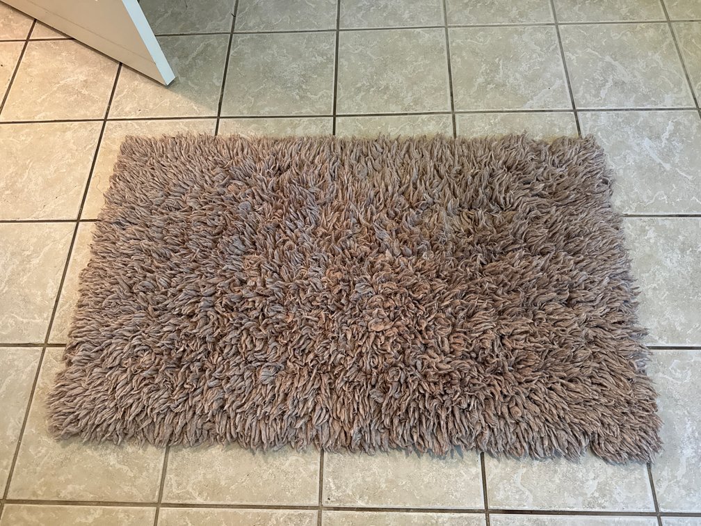Taupe High-Pile Shag Accent Rug, 44 x 26 in.