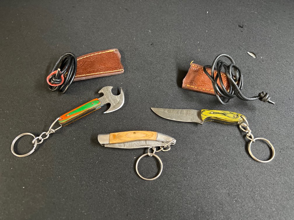 Miniature Keychain Knives and Axe