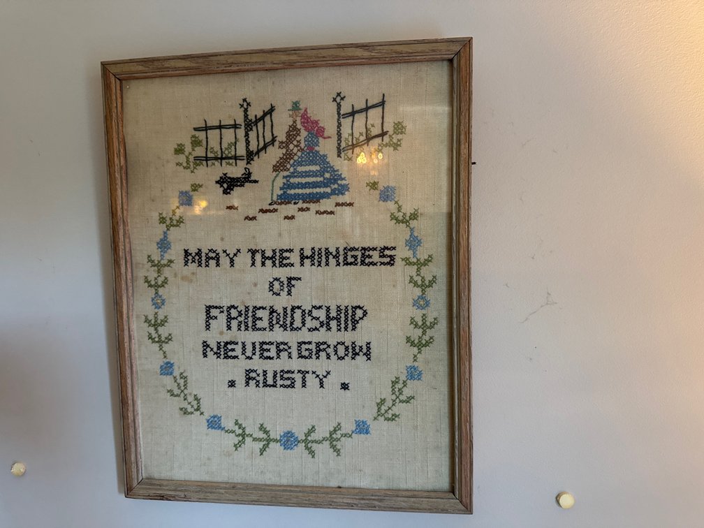 Framed Cross-Stitch Needlework Sampler
