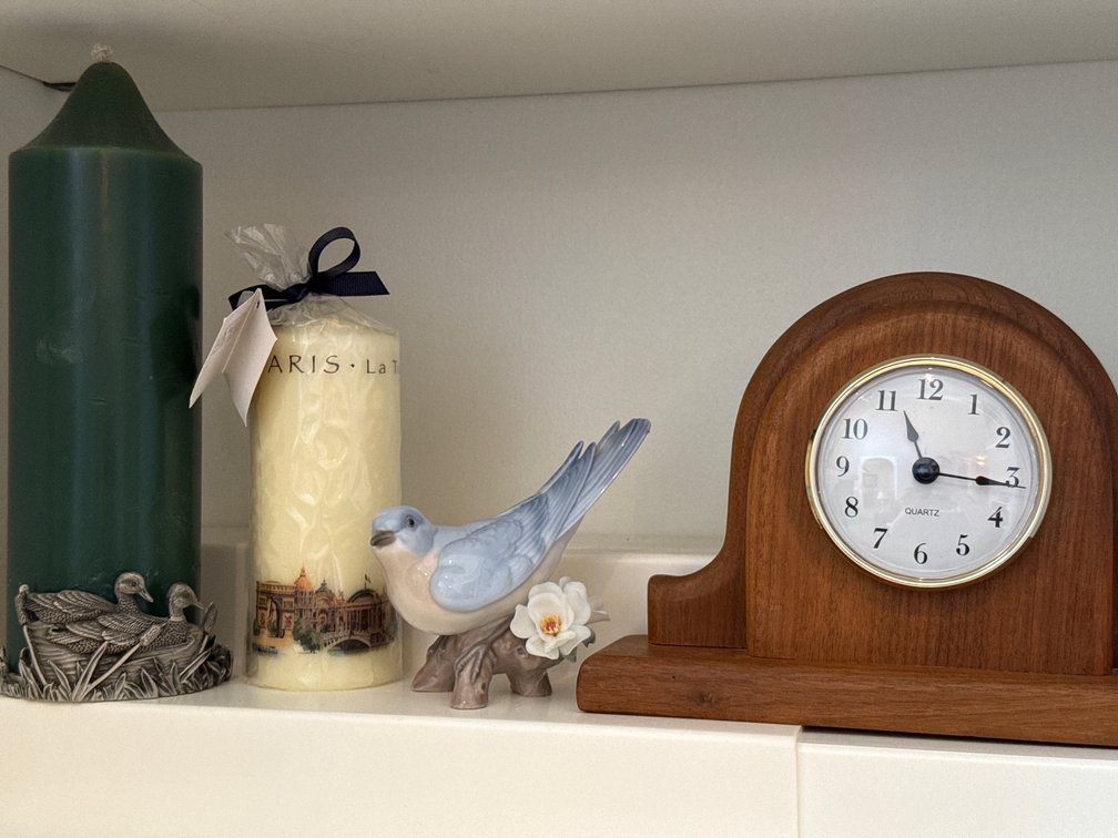 Lladro Porcelain Figurine/Mantel Clock/Candles