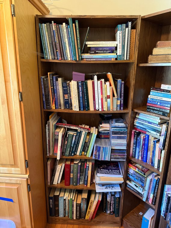 Five-Shelf Wood Veneer Bookcase