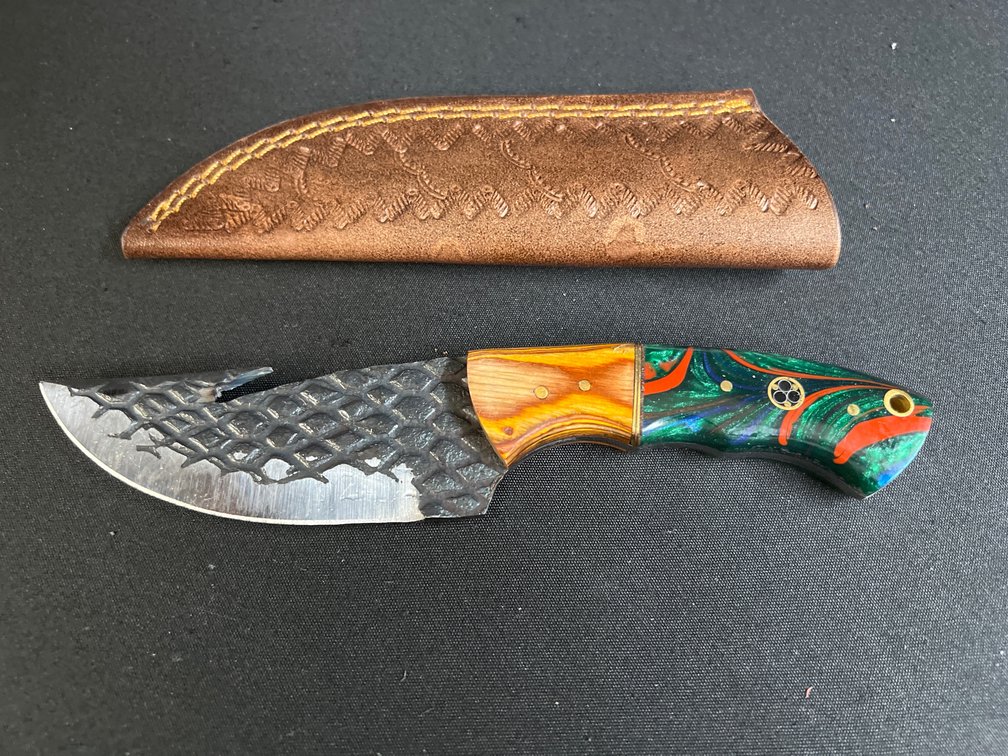 Hook Knife with Leather Sheath