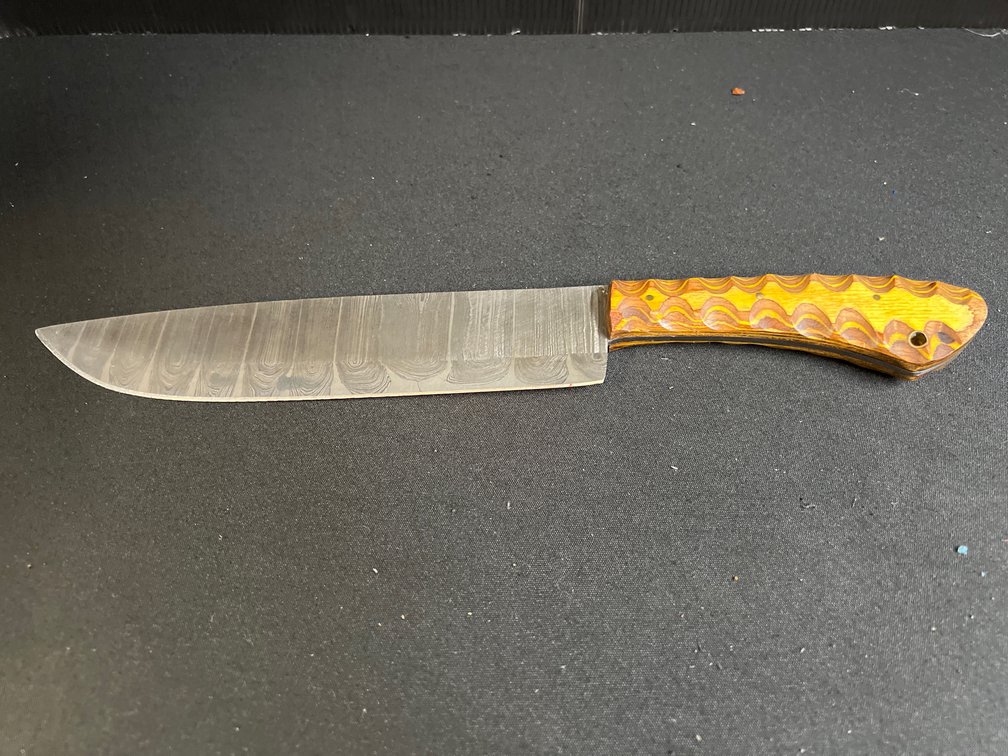Steel Fixed-Blade Knife with Laminated Handle