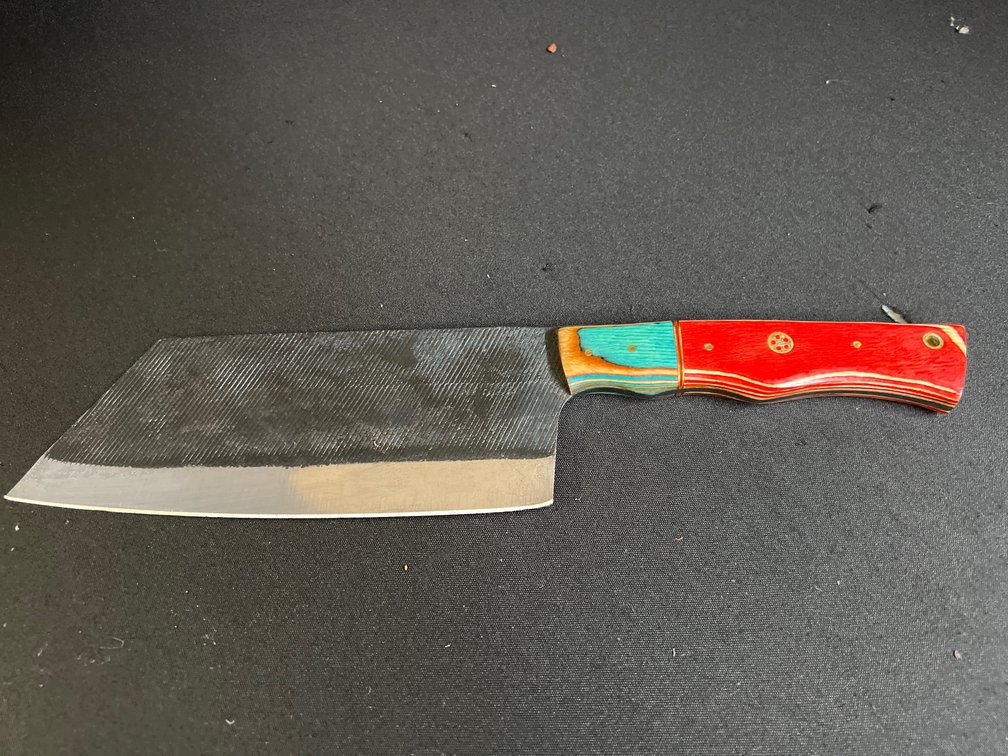 Steel File Cleaver Knife with Laminated Handle