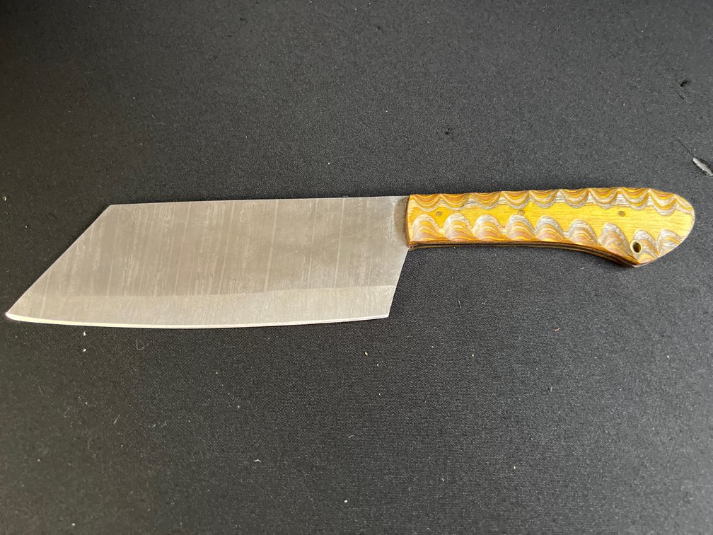 Cleaver-Style Fixed-Blade Knife with Handle