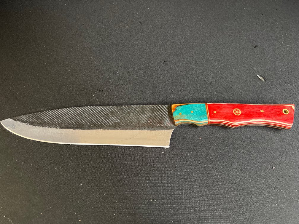 File Fixed-Blade Knife with Laminated Handle