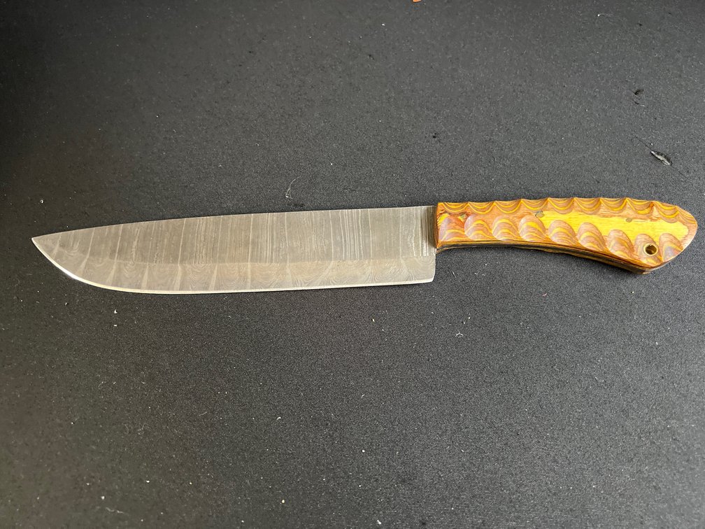 Steel Fixed-Blade Knife with Layered Handle