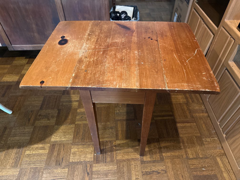 Wood Drop-Leaf Side Table with Tapered Legs
