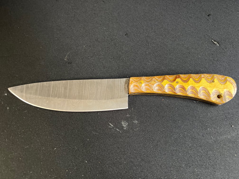 Steel Fixed-Blade Knife with Contoured Handle