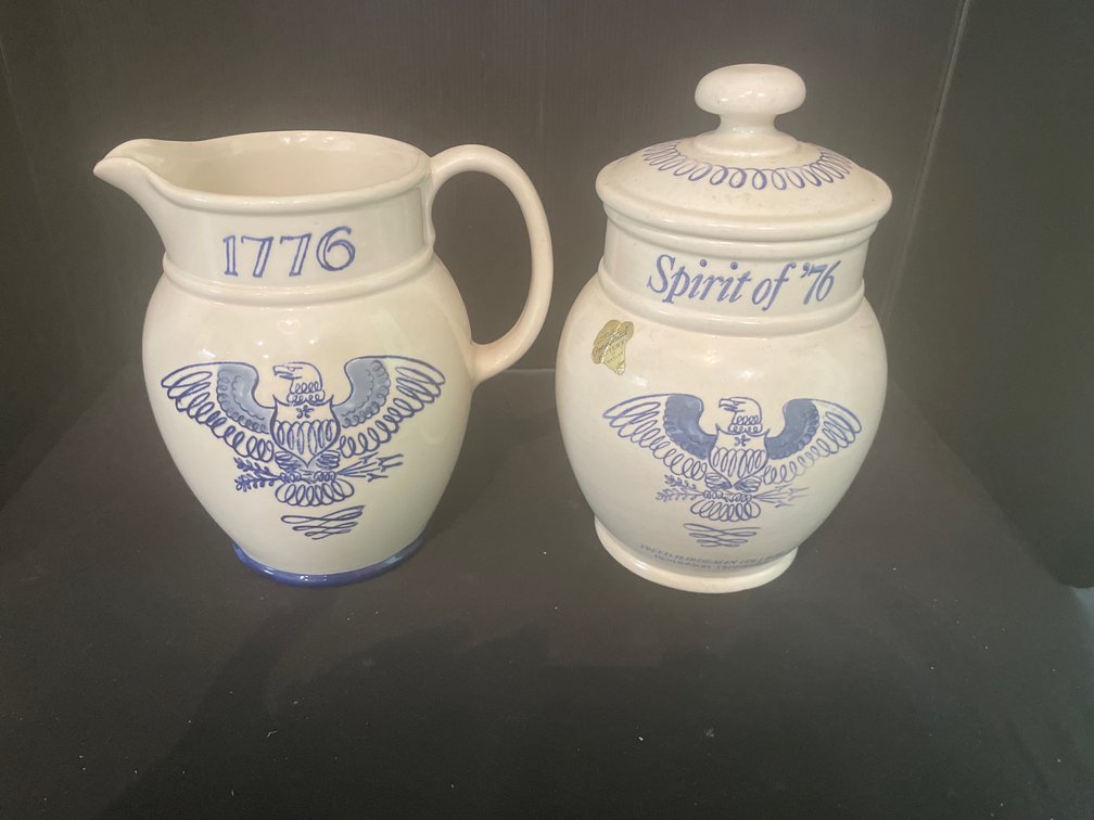 Metlox Poppytrail Ceramic Pitcher and Lidded Canister