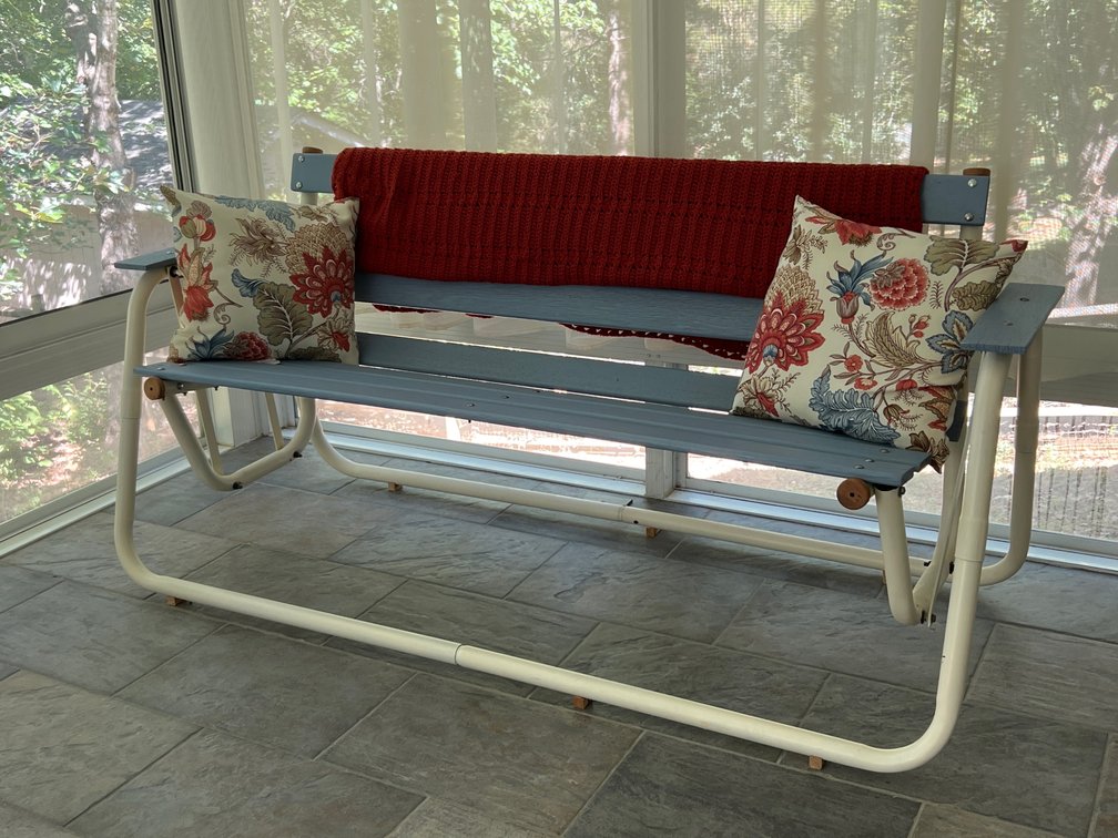 Slatted Glider Bench