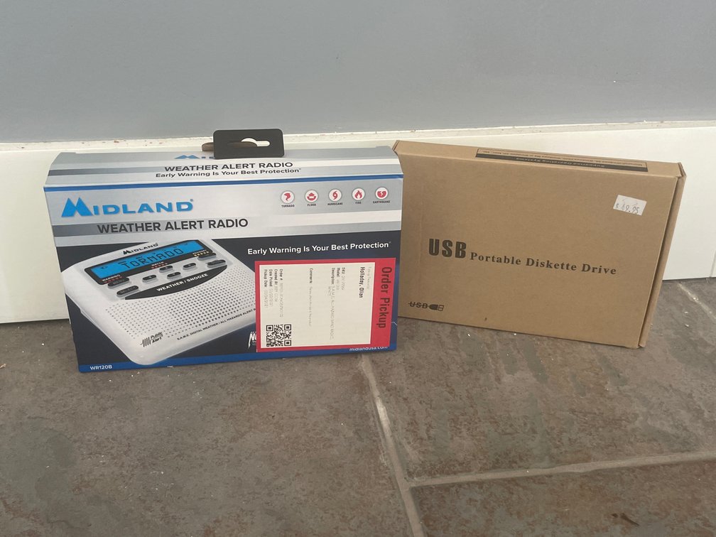 Weather Alert Radio and USB Portable Diskette Drive
