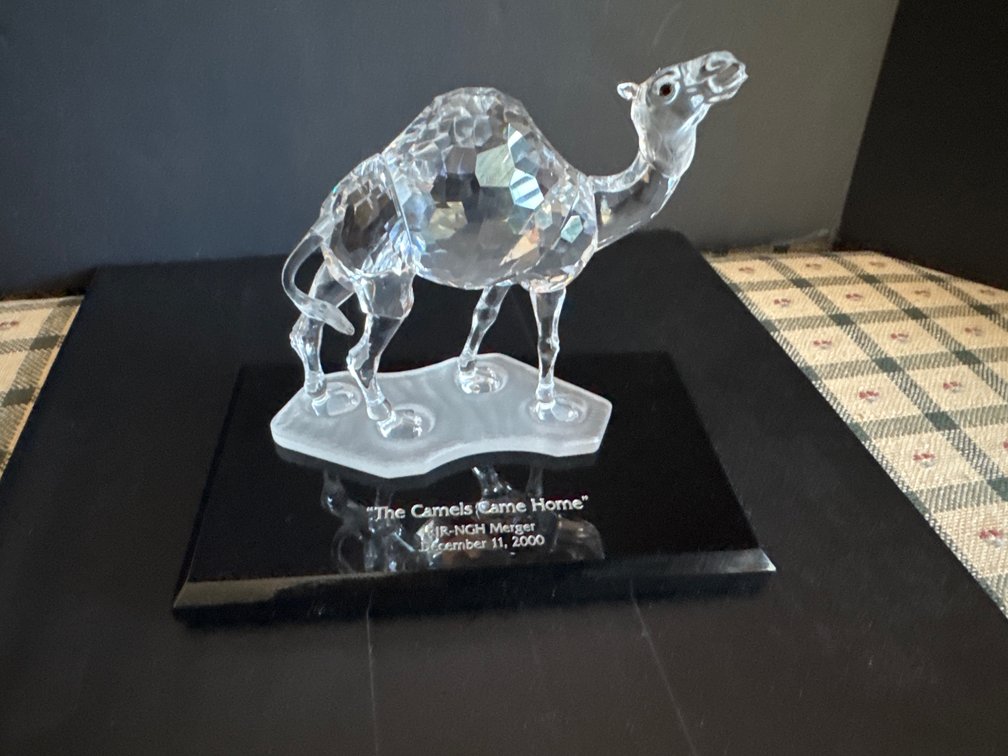 Crystal Camel Figurine on Inscribed Base