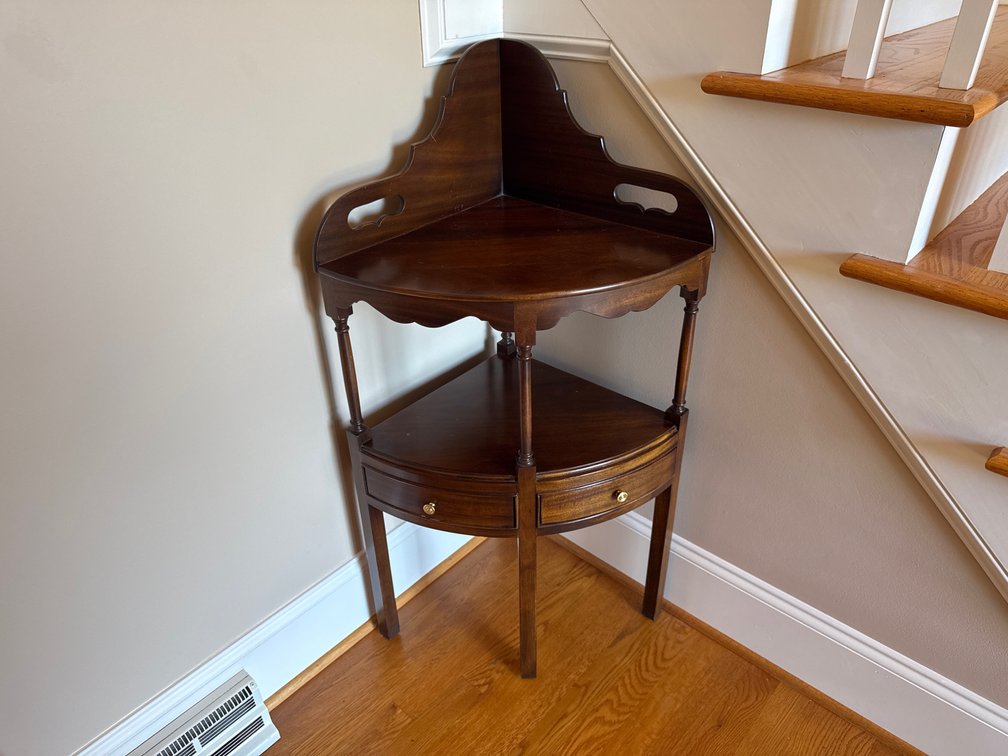 Two-Tier Corner Stand with Drawers