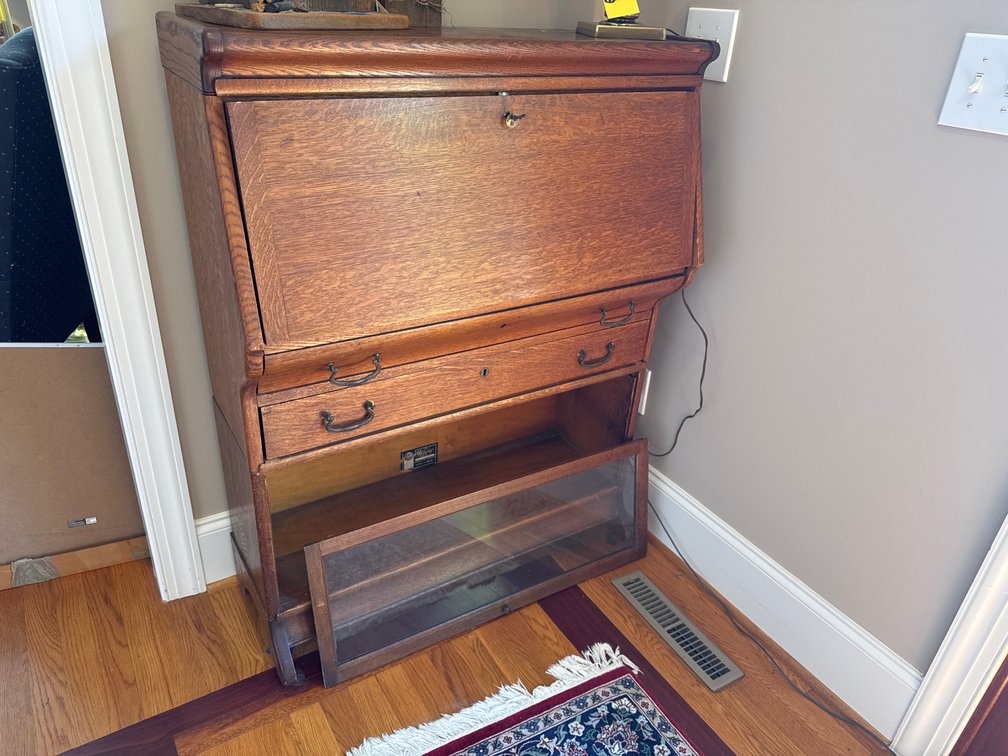 The Viking Oak Secretary Desk with Barrister Bookcase