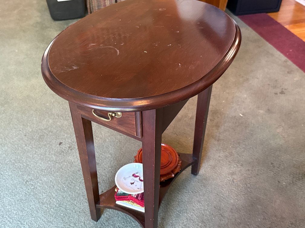 Wood Oval Side Table
