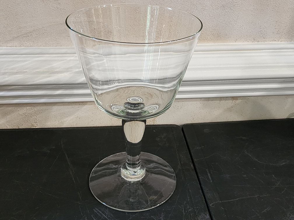 Large Clear Glass Stemmed Cocktail Glass