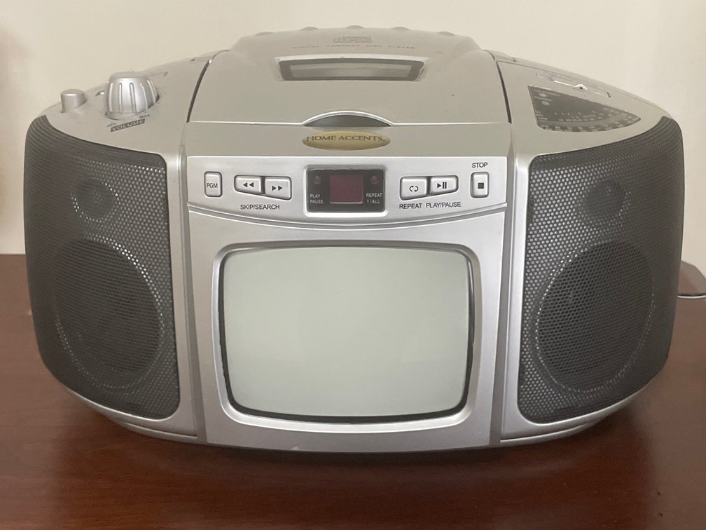 Home Accents 5" Portable B/W TV and CD Boombox