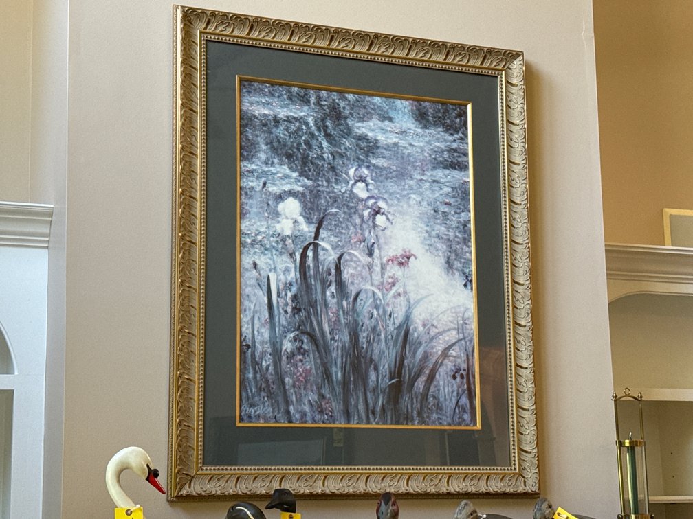 Framed Iris Floral Artwork