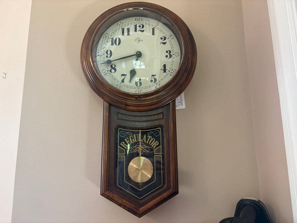 Elgin Regulator Wood Pendulum Wall Clock