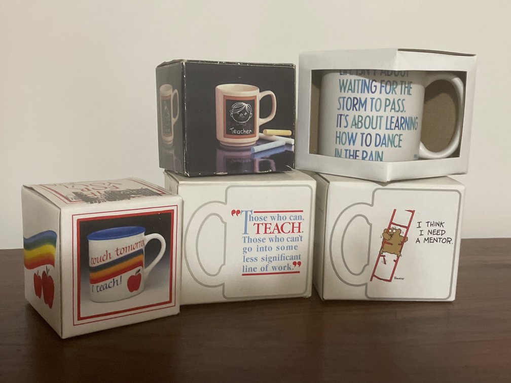 Boxed Ceramic Teacher and Novelty Mugs