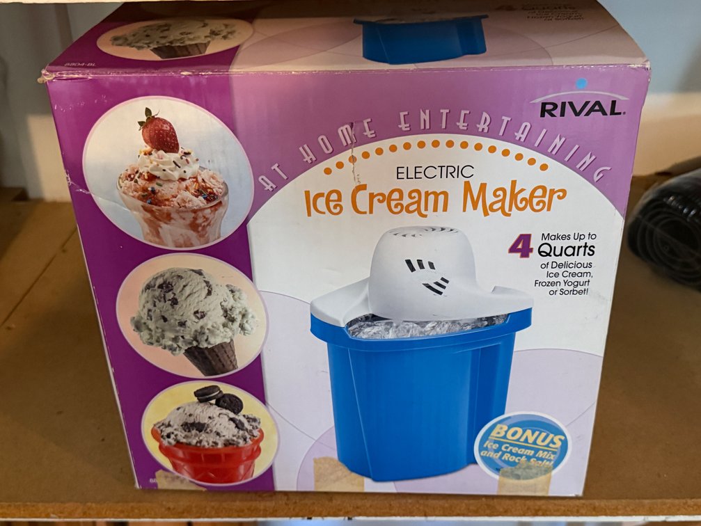 Rival 4-Quart Electric Ice Cream Maker Model 8804-BL