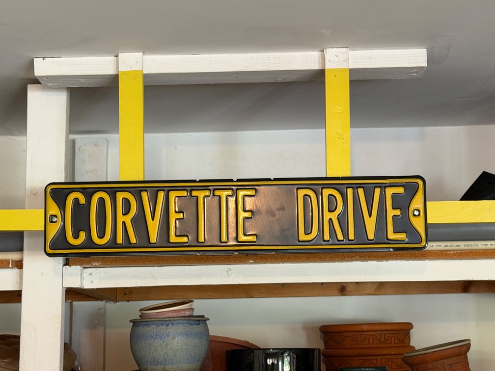 Corvette Drive Embossed Metal Street Sign