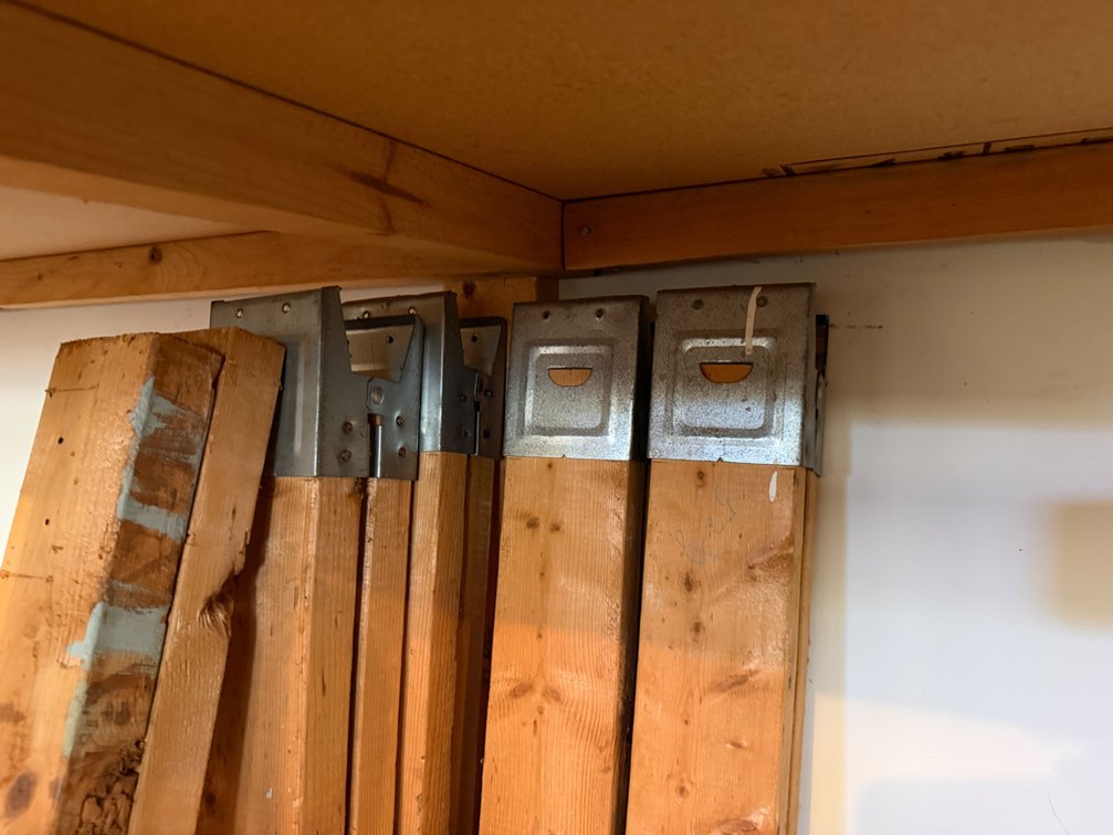 Wooden Sawhorse Legs with Galvanized Steel Brackets