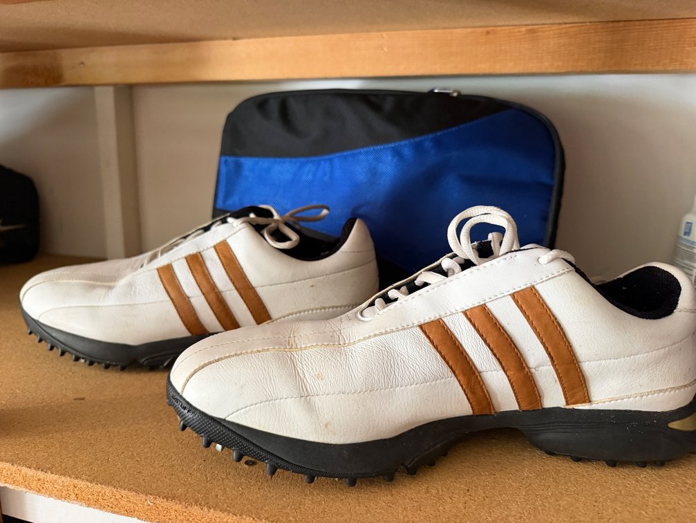 Adidas Climaproof Spiked Golf Shoes Size 10 with Shoe Bag