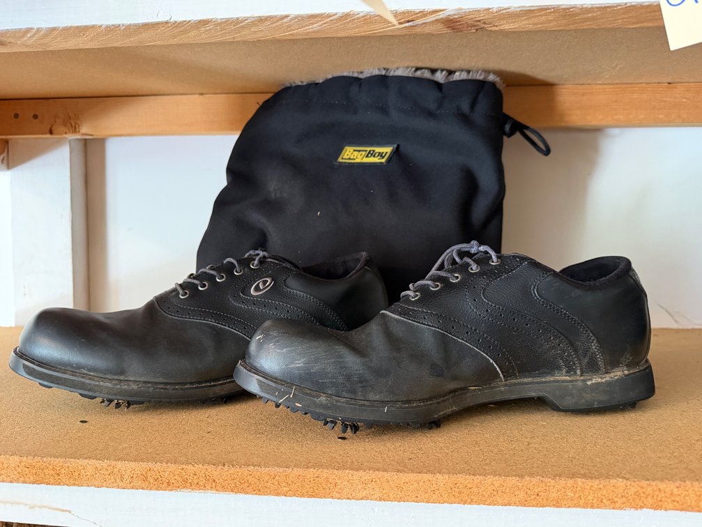 Pair of Golf Shoes with Bag Boy Cinch Pouch