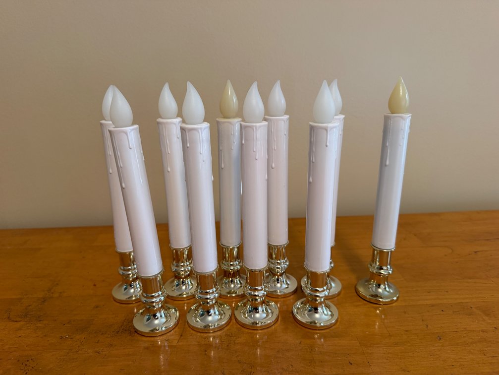 Flameless Electric Taper Window Candles (10)