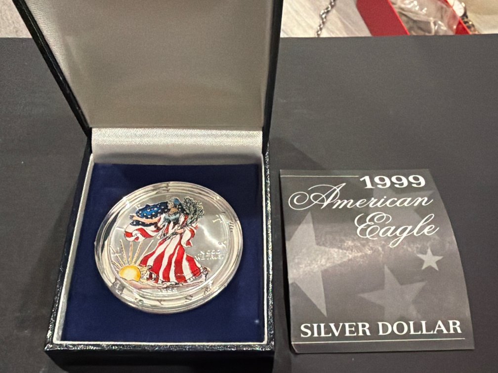 The American Historic Society Colorized American Eagle Silver Dollar